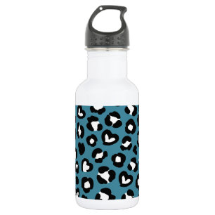 Animal Print, Blue Leopard, Cheetah Spots, Hearts 532 Ml Water Bottle