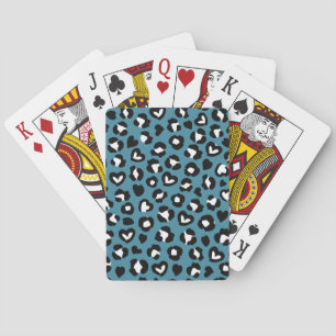 Animal Print, Blue Leopard, Cheetah Spots, Hearts Playing Cards