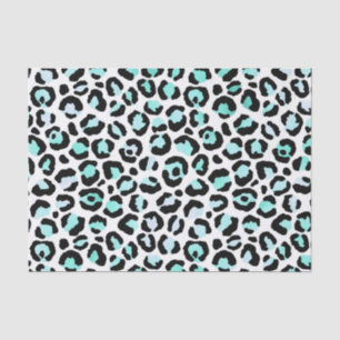 Animal Print Blue Spots Turquoise Pink Faux Black Tissue Paper