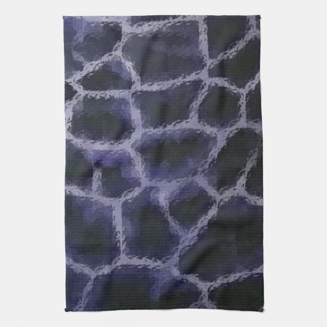 Animal Print Blue Tea Towel (Vertical)