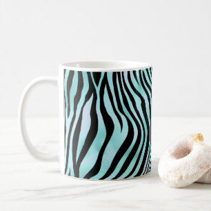 Animal Print Bright Blue Zebra Skin Turquoise Coffee Mug