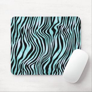 Animal Print Bright Blue Zebra Skin Turquoise Mouse Mat
