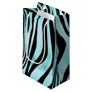 Animal Print Bright Blue Zebra Skin Turquoise Small Gift Bag