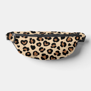 Animal Print, Brown Leopard, Cheetah Spots, Hearts Bum Bags
