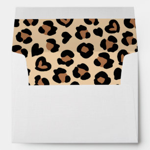 Animal Print, Brown Leopard, Cheetah Spots, Hearts Envelope