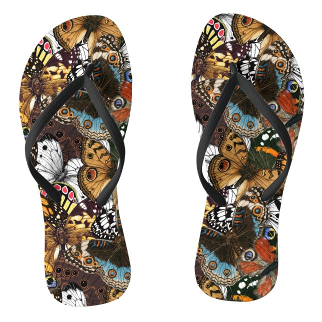 Animal print. Butterfly wings. Flip Flops (Footbed)