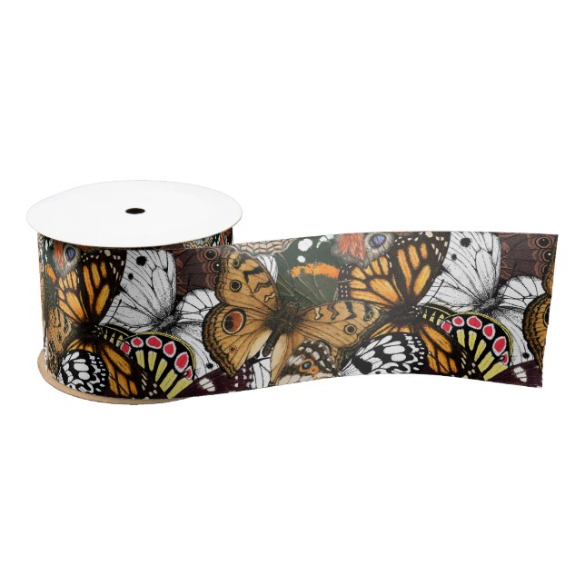 Animal print. Butterfly wings. Satin Ribbon (Spool)