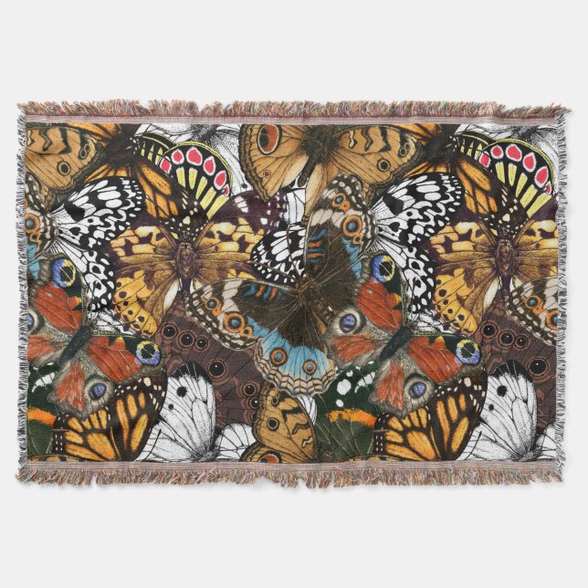 Animal print. Butterfly wings. Throw Blanket (Front)