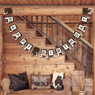 Animal Print Cattle Stampede Brown  Bunting