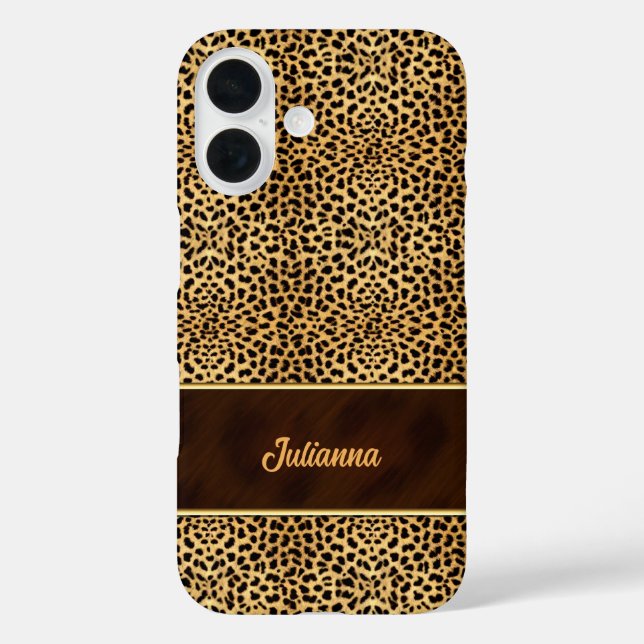 Animal Print Cheetah in Natural Hues with Name Case-Mate iPhone Case (Back)