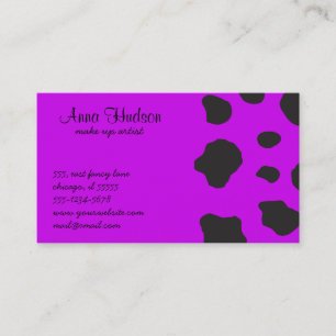 Animal Print (Cow Print), Cow Spots - Purple Black Business Card