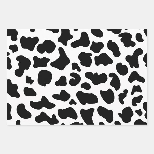 Animal Print, Cow Print Gift Pattern, Farm Animal Wrapping Paper Sheet (Front)