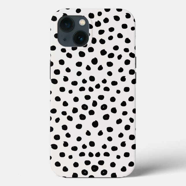 Animal Print Dots Black And White Dalmatian Case-Mate iPhone Case (Back)