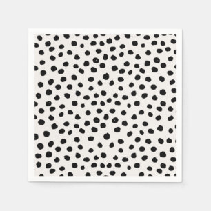 Animal Print Dots Black And White Dalmatian Napkin