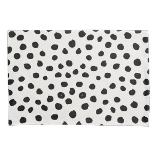 Animal Print Dots Black And White Dalmatian Pillowcase