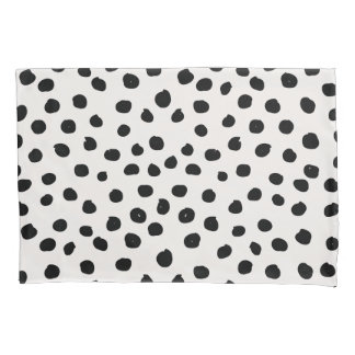 Animal Print Dots Black And White Dalmatian Pillowcase