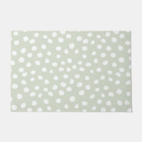 Animal Print Dots Sage Green And White