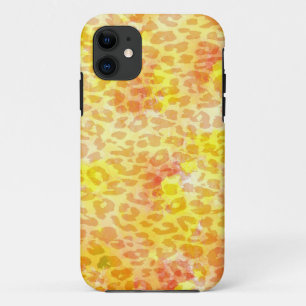 Animal print fur of leopard. Abstract painting iPhone 11 Case