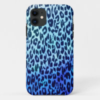 Animal print fur skin of leopard blue