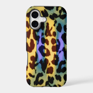Animal print fur skin of leopard retro colourful 3