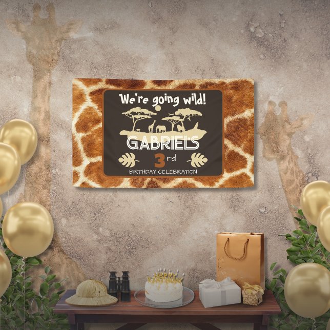 Animal Print Giraffe Birthday Banner (Creator Uploaded)