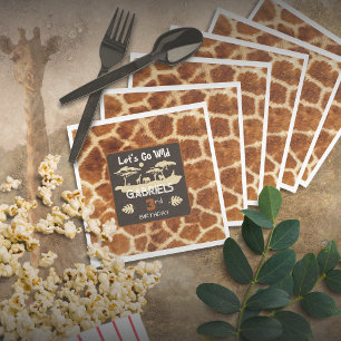 Animal Print Giraffe Birthday Paper Napkin