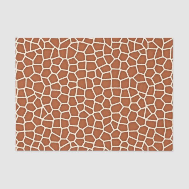 Animal Print, Giraffe in Shades of Copper Brown Tissue Paper (Front)