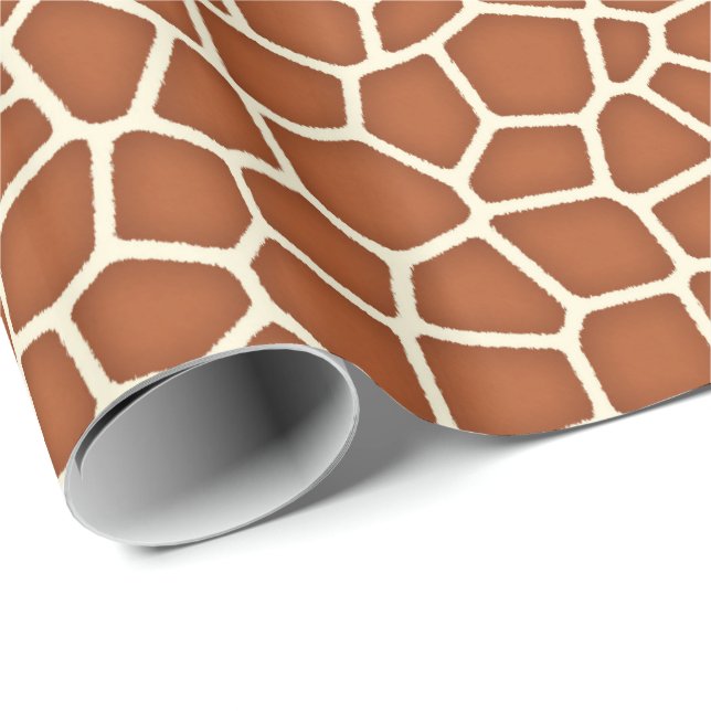 Animal Print, Giraffe in Shades of Copper Brown Wrapping Paper (Roll Corner)