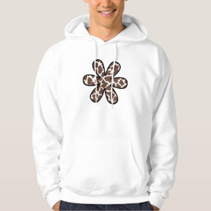 Animal Print (Giraffe Pattern), Flower - Brown Hoodie