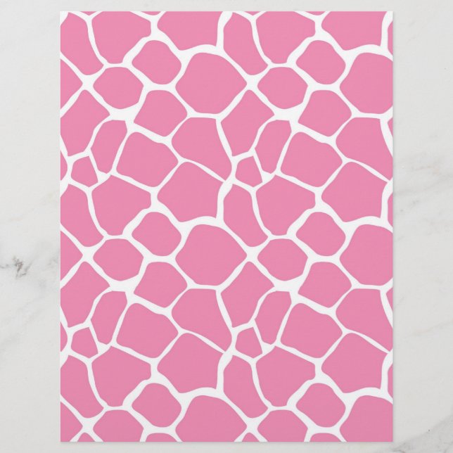 Animal Print Giraffe Print Scrapbook Paper Pink (Front)