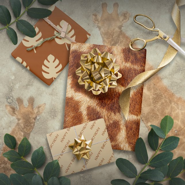 Animal Print Giraffe Wrapping Paper Flat Sheets 3 (Creator Uploaded)