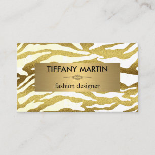 Animal Print Golden Business Card