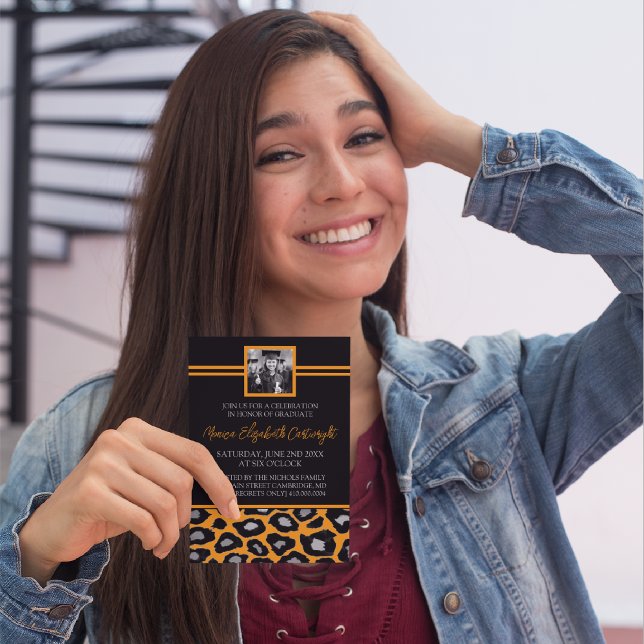 Animal Print Graduation Announcements [Gold] (Creator Uploaded)
