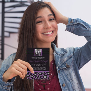 Animal Print Graduation Announcements [Purple]