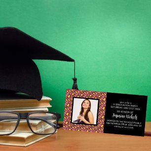 Animal Print Graduation Photo Cards [Pink]