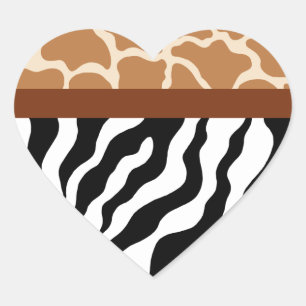 Animal Print Heart Stickers