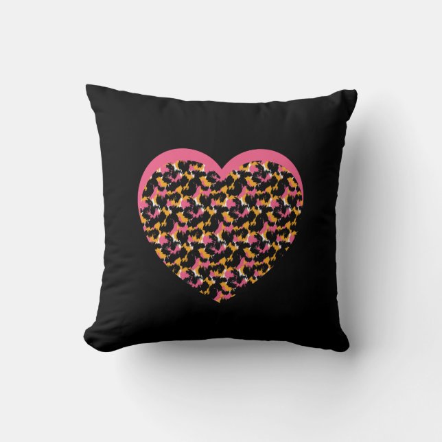 Animal Print Hearts Pattern  Cushion (Front)