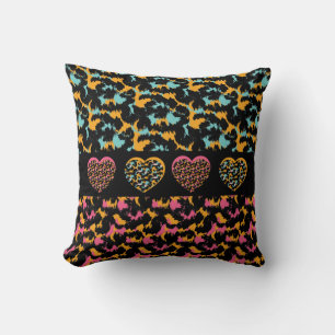 Animal Print Hearts Pattern  Cushion