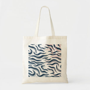 Animal print in navy and watercolor tote bag