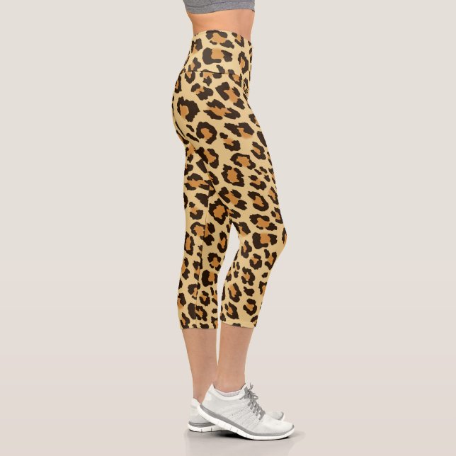 Animal Print Leggings, High Waisted Yoga Capris (Right)