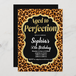 Animal print Leopard aged to perfection Invitation