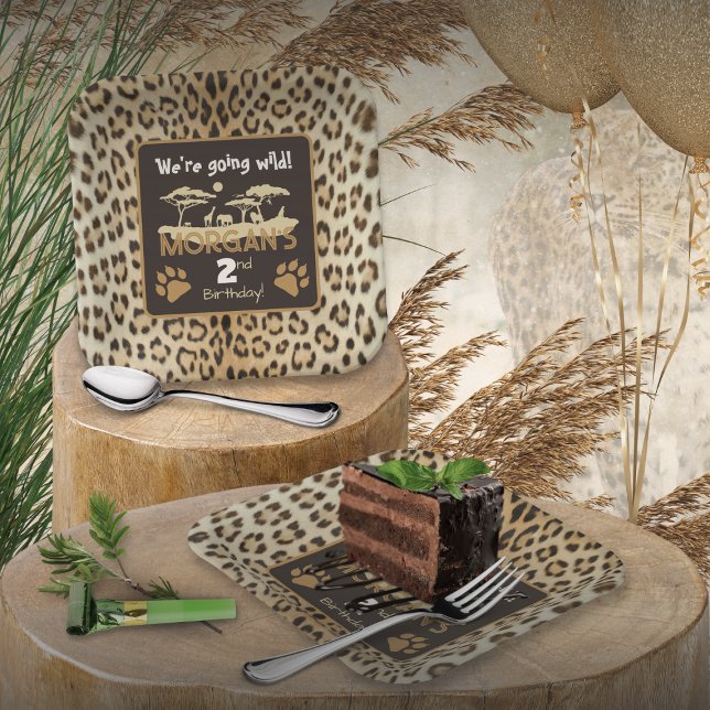 Animal Print Leopard Birthday Paper Plate (Creator Uploaded)