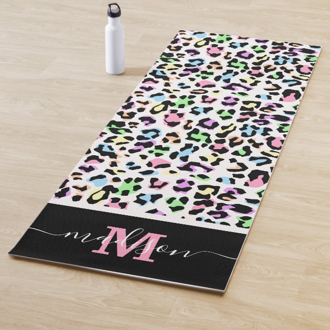 Animal Print Leopard Chic Monogram Yoga Mat (In Situ)