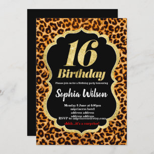 Animal print Leopard invitation
