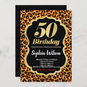 Animal print Leopard invitation