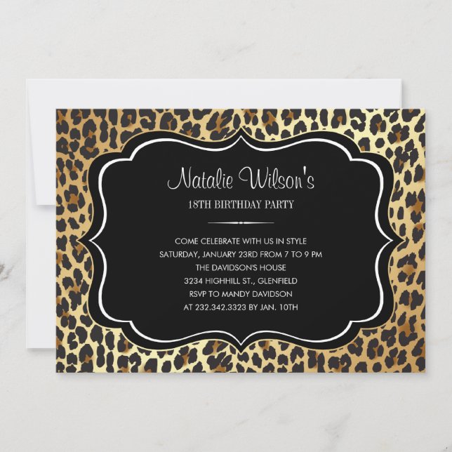Animal Print Leopard Invitations (Front)