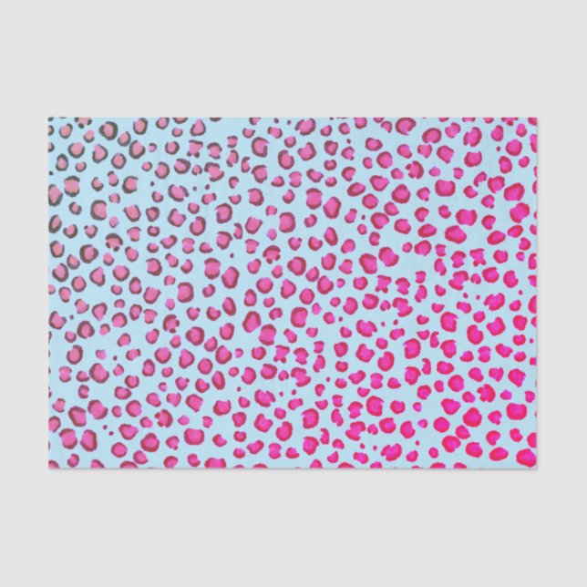 Animal Print Leopard Pattern Pink Purple Gift Tissue Paper (Front)