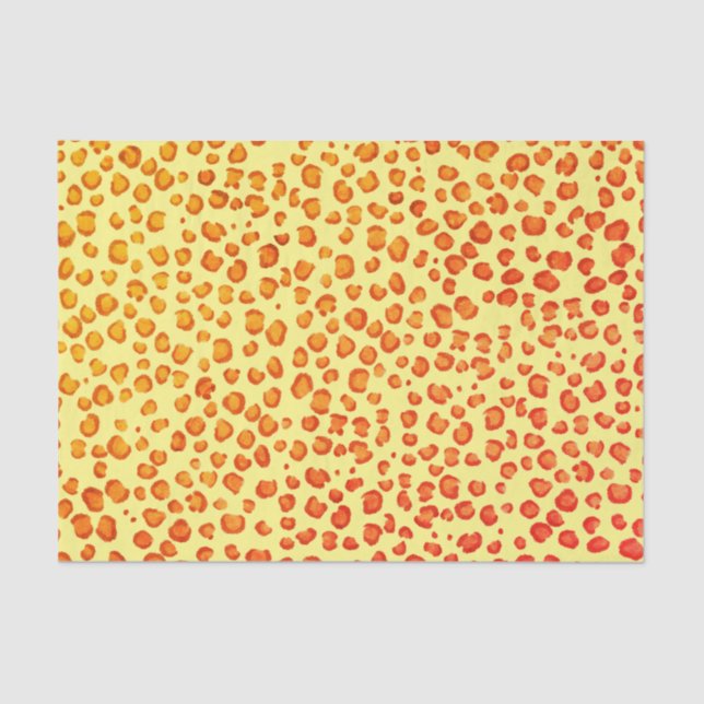 Animal Print Leopard Pattern red Orange Gift Tissue Paper (Front)
