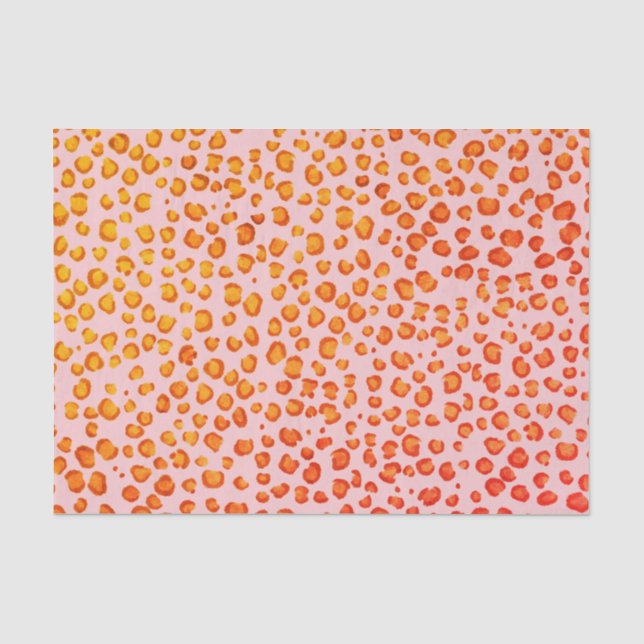 Animal Print Leopard Pattern red Orange Gift Tissue Paper (Front)