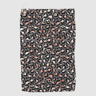 Animal Print Leopard Spots Black Pink Wild Animals Golf Towel